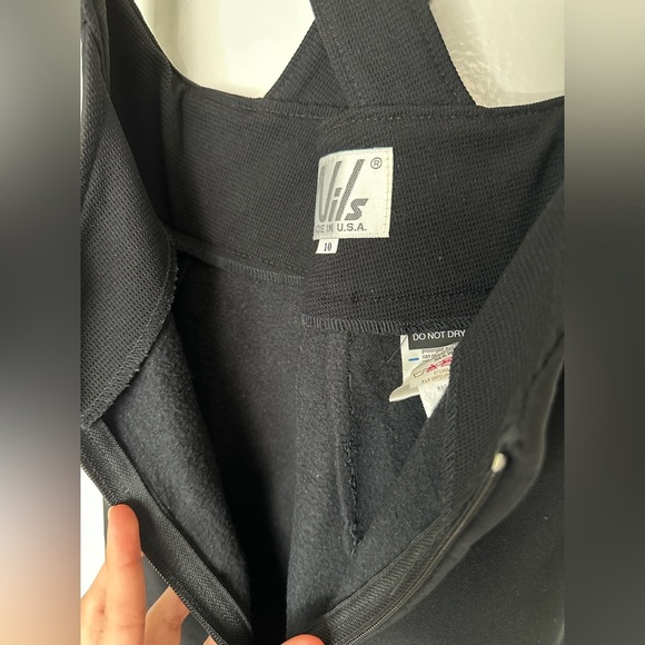 Nils Vintage Ski Bibs Stirrups Women Black Size 10 - Picture 7 of 8